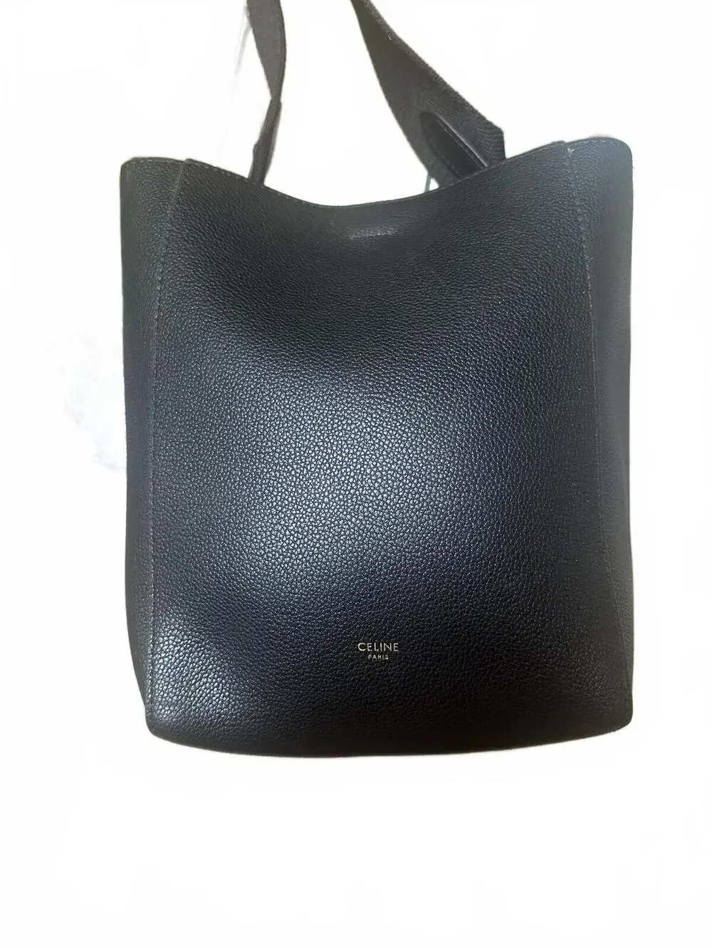 Celine Sangle Small Black Grained Calfskin Bucket Bag - Picture 2 of 9